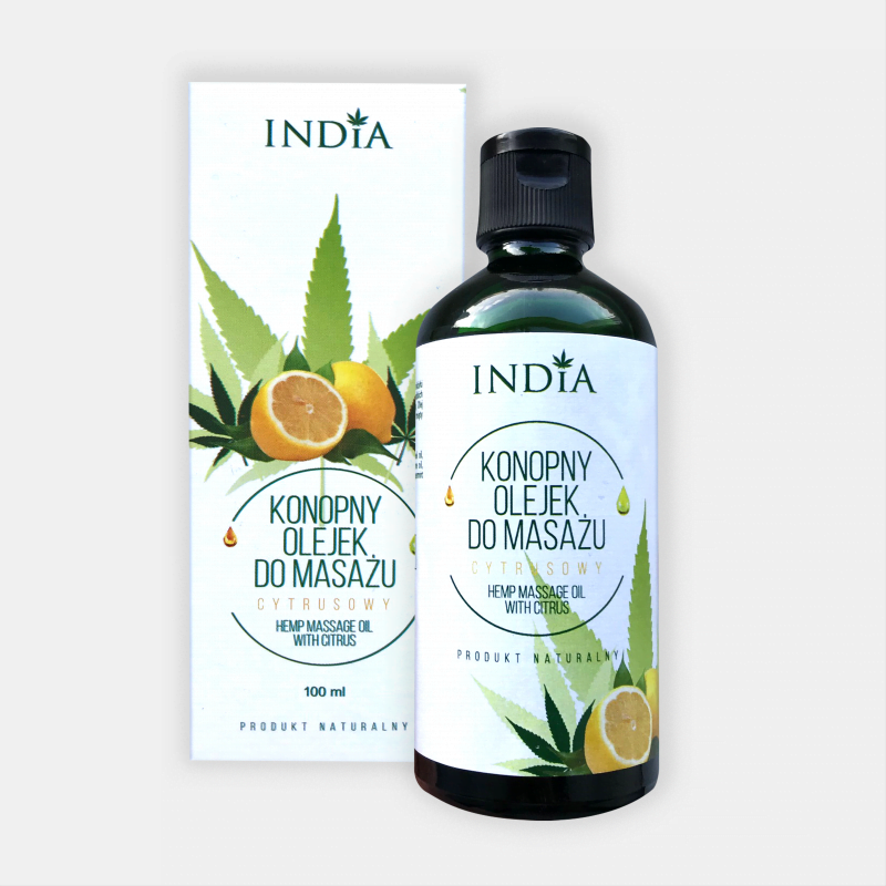 India Cosmetics konopny olejek do masażu cytrusowy