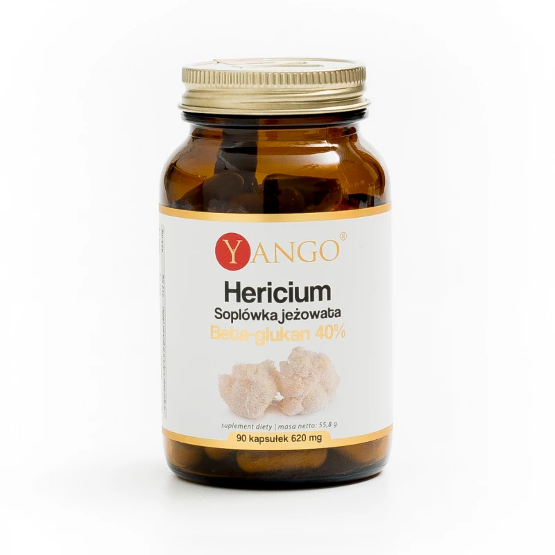 Hericium - Soplówka jeżowata - 40% Beta-glukan - Yango - 90 kaps.