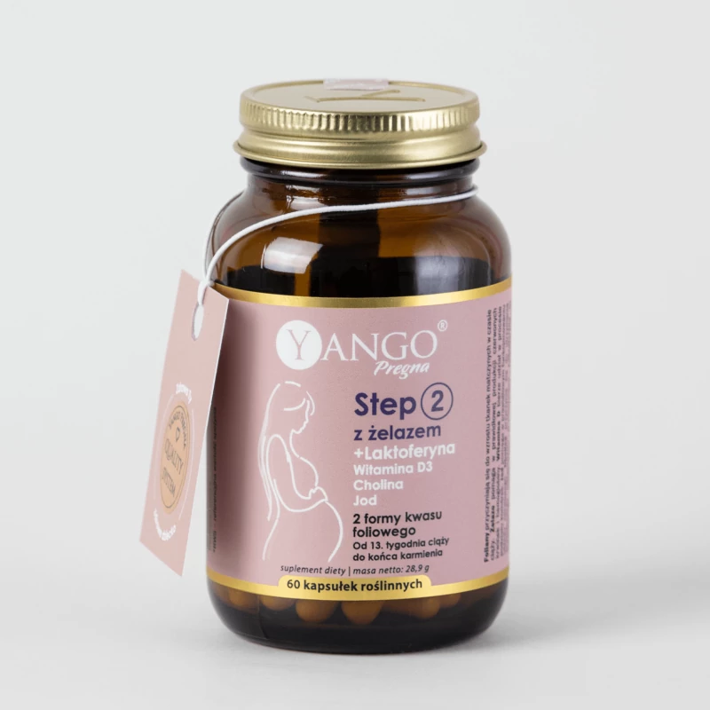 Suplement diety dla kobiet przed ciążą - Yango Pregna Step 2 + Żelazo - 60 kaps.